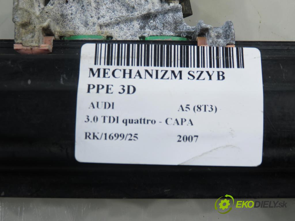AUDI A5 (8T3) COUPE 2007 176,00 3.0 TDI quattro - CAPA 2967,00 mechanismus oken PPE 3D 8T0837462C ; 4F0959802D
