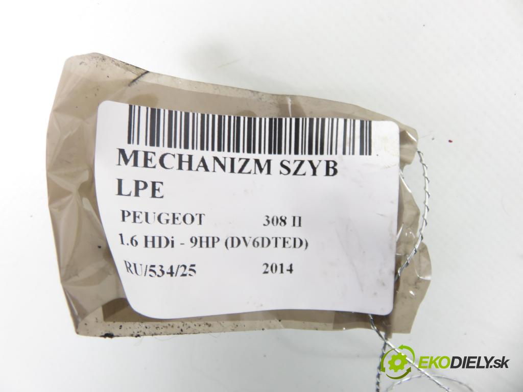 PEUGEOT 308 II HB 2014 68,00 1.6 HDi - 9HP (DV6DTED) 1560,00 mechanismus oken A65730115