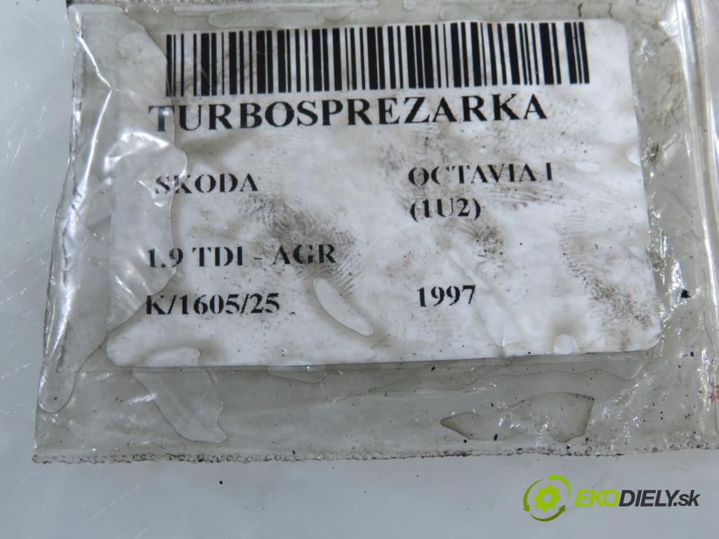 SKODA OCTAVIA I (1U2) LIFTBACK 1997 66,00 1.9 TDI 90- AGR 1896,00 Turbodúchadlo 038145701A (Turbodúchadlo (kompletné))