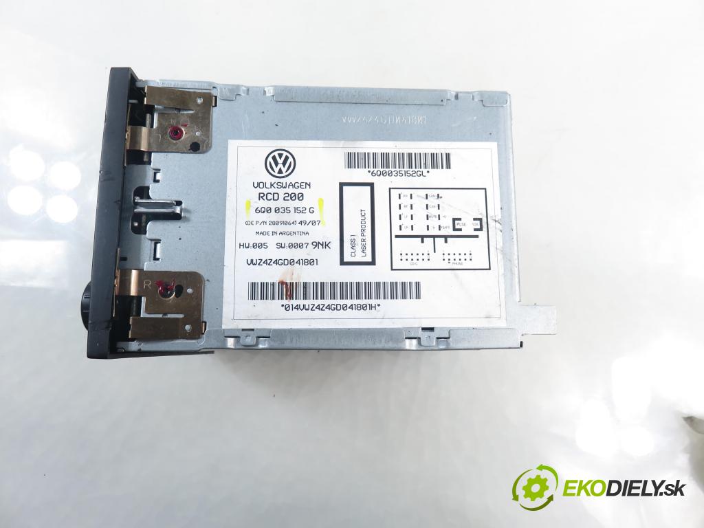VW POLO (9N_) HB 2008 59,00 1.4 TDI - BNV 1422,00 RADIO CD 6Q0035152G