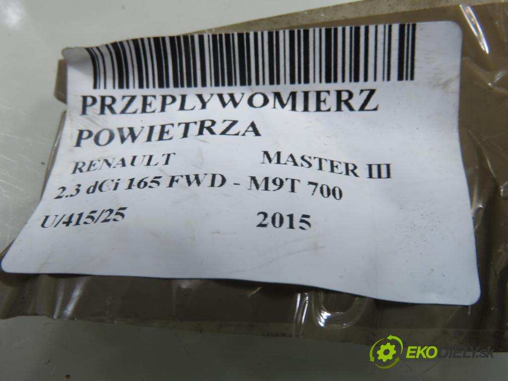 RENAULT MASTER III Platforma / podwozie (EV, HV, UV) KABINA/PLATFORMA 2015 0,00 2.3 dCi 165 FWD - M9T 700 2298,00 váha vzduchu vzduchu 8201267959 ; 93450753 ; 5WK98504