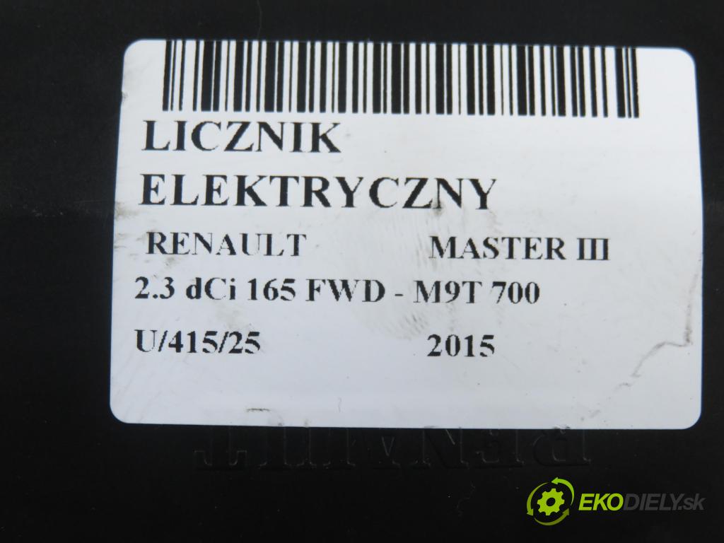 RENAULT MASTER III Platforma / podwozie (EV, HV, UV) KABINA/PLATFORMA 2015 0,00 2.3 dCi 165 FWD - M9T 700 2298,00 prístrojovka elektrický P248105652R