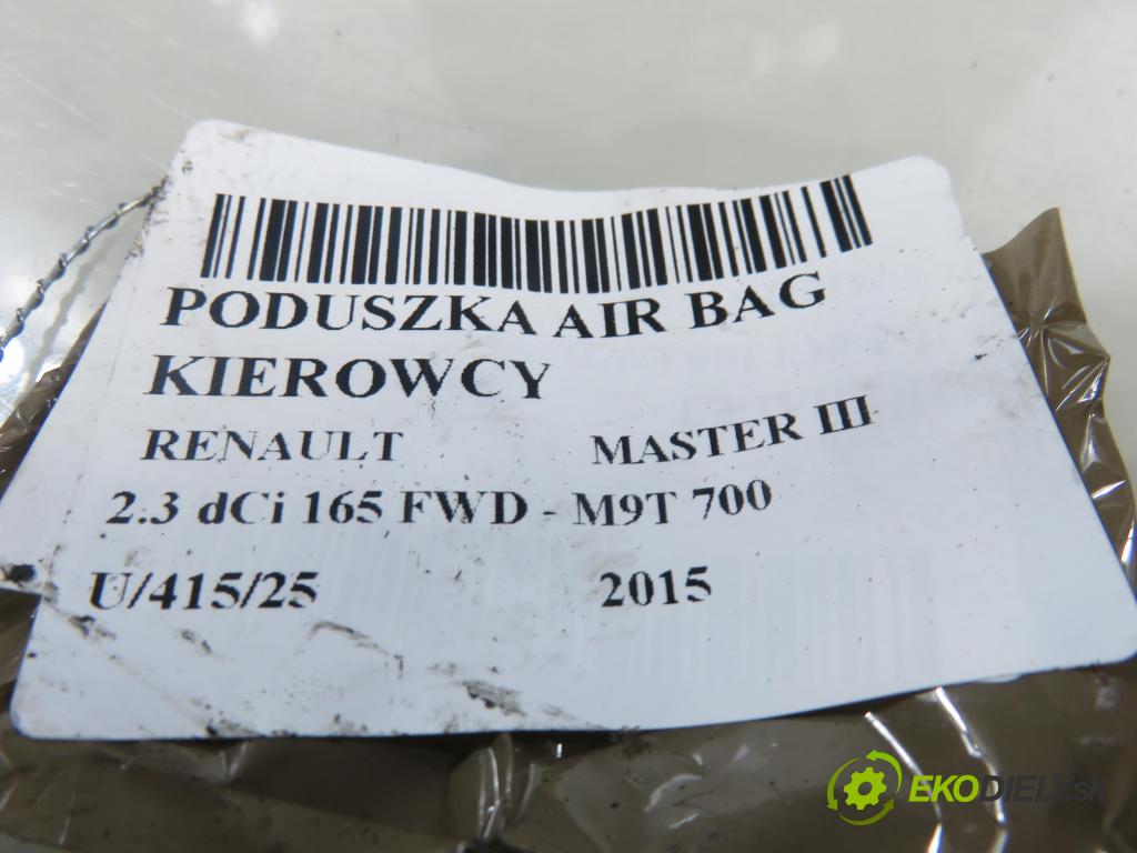RENAULT MASTER III Platforma / podwozie (EV, HV, UV) KABINA/PLATFORMA 2015 0,00 2.3 dCi 165 FWD - M9T 700 2298,00 AirBag air BAG volantu