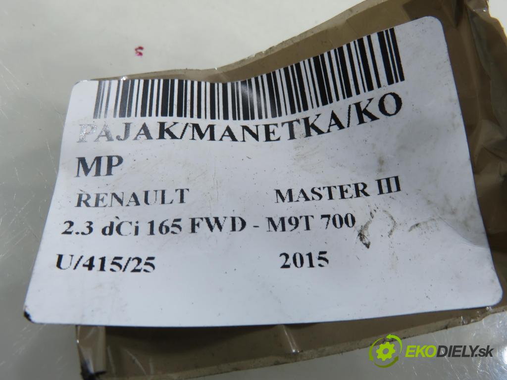 RENAULT MASTER III Platforma / podwozie (EV, HV, UV) KABINA/PLATFORMA 2015 0,00 2.3 dCi 165 FWD - M9T 700 2298,00 PAKA/ŘAZENÍ/SADA: 255679223R