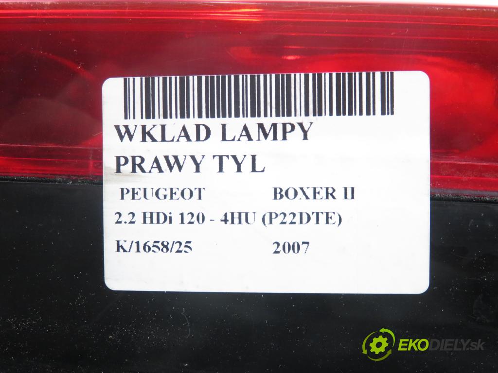 PEUGEOT BOXER Skrzynia FURGON 2007 88,00 2.2 HDi 120 - 4HU (P22DTE) 2198,00 Svetlo pravé zadné