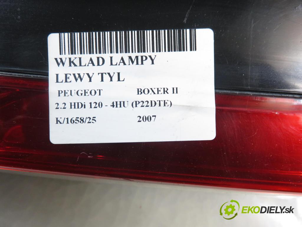 PEUGEOT BOXER Skrzynia FURGON 2007 88,00 2.2 HDi 120 - 4HU (P22DTE) 2198,00 Svetlo ľavé zadné