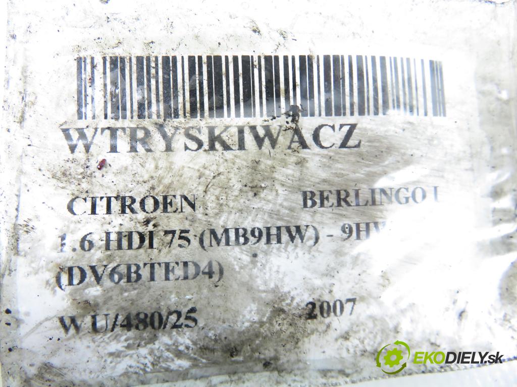 CITROEN BERLINGO FIRST Skrzynia (M_) FURGON 2007 55,00 1.6 HDI 75 (MB9HW) - 9HW (DV6BTED4) 1560,00 vstrekovač 0445110239 (Vstrekovač paliva)