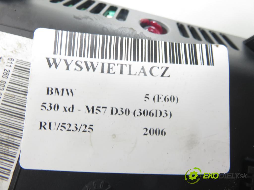 BMW 5 (E60) SEDAN 2006 170,00 530 xd 231 - M57 D30 (306D3) 2993,00 ZOBRAZIT: 6989396
