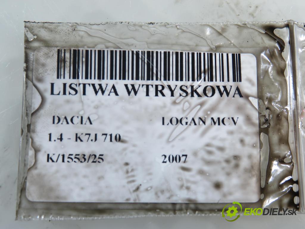 DACIA LOGAN MCV (KS_) KOMBI 2007 55,00 1.4 - K7J 710 1390,00 Lišta vstrekovacia 0280158034 ; 8200494284A (Vstrekovacia lišta)