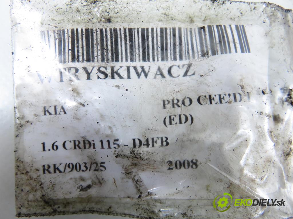 KIA PRO CEE'D (ED) HB 2008 85,00 1.6 CRDi 115 - D4FB 1582,00 vstrekovač 0445110256 ; 338002A400 (Vstrekovač paliva)