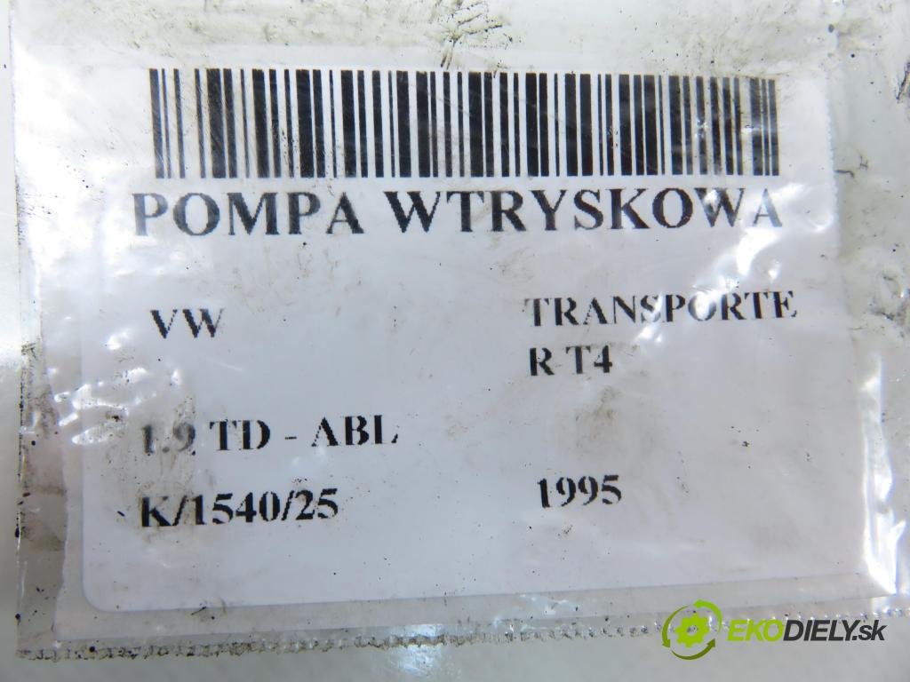 VW TRANSPORTER IV Autobus (70XB, 70XC, 7DB, 7DW, 7DK) BUS 1995 50,00 1.9 TD - ABL 1896,00 Pumpa vstrekovacia 028130107R (Vstrekovacie čerpadlo)