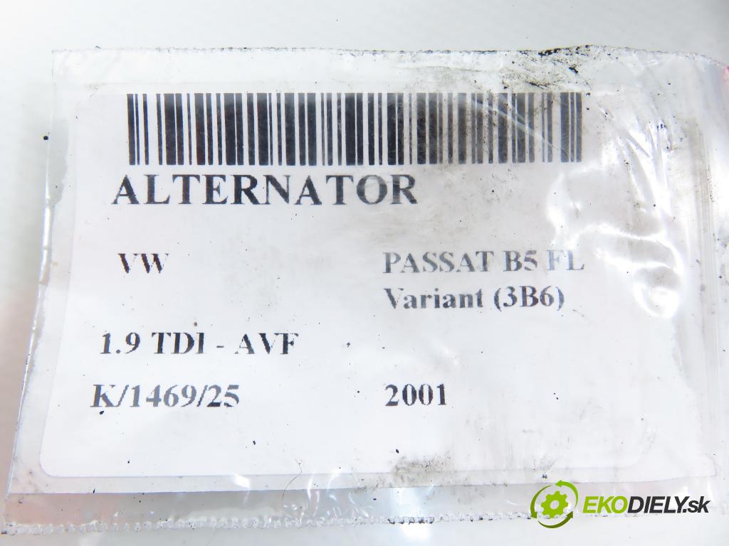 VW PASSAT B5.5 Variant (3B6) KOMBI 2001 96,00 1.9 TDI PD 130 - AVF 1896,00 Alternátor  (Alternátor)