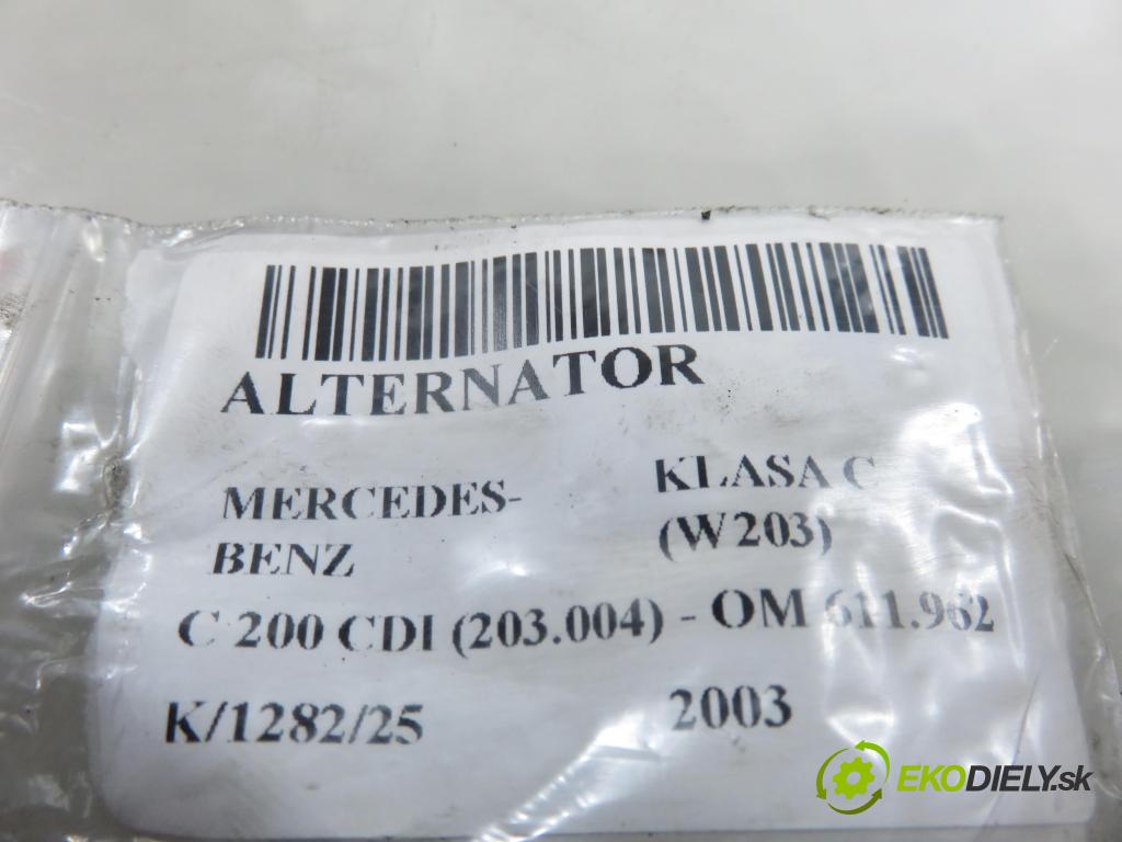 MERCEDES-BENZ KLASA C (W203) SEDAN 2003 85,00 C 200 CDI 116 - OM 611.962 2148,00 Alternátor  (Alternátor)