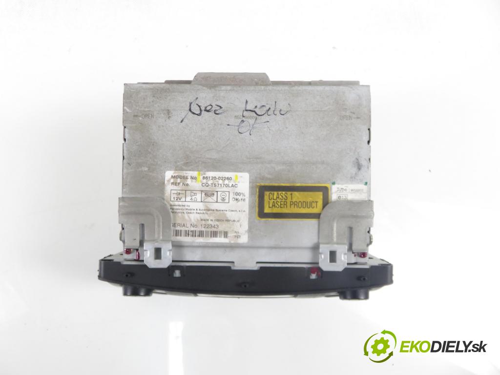 TOYOTA COROLLA (_E12_) HB 2004 81,00 1.6 VVT-i (ZZE121_) - 3ZZ-FE 1598,00 RADIO CD 8612002260