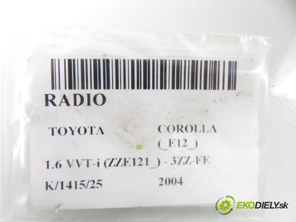 TOYOTA COROLLA (_E12_) HB 2004 81,00 1.6 VVT-i (ZZE121_) - 3ZZ-FE 1598,00 RADIO CD 8612002260