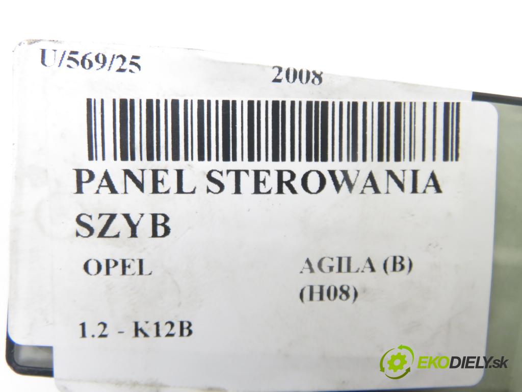 OPEL AGILA (B) (H08) HB 2008 0,00 1.2 - K12B 1242,00 Panel ovládaní oken 62J10 ; 62J100548T