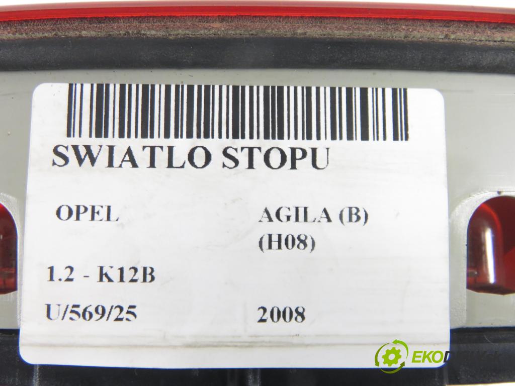OPEL AGILA (B) (H08) HB 2008 0,00 1.2 - K12B 1242,00 SVĚTLO bŕzd 3581051K0 ; 27158400 ; 27159300