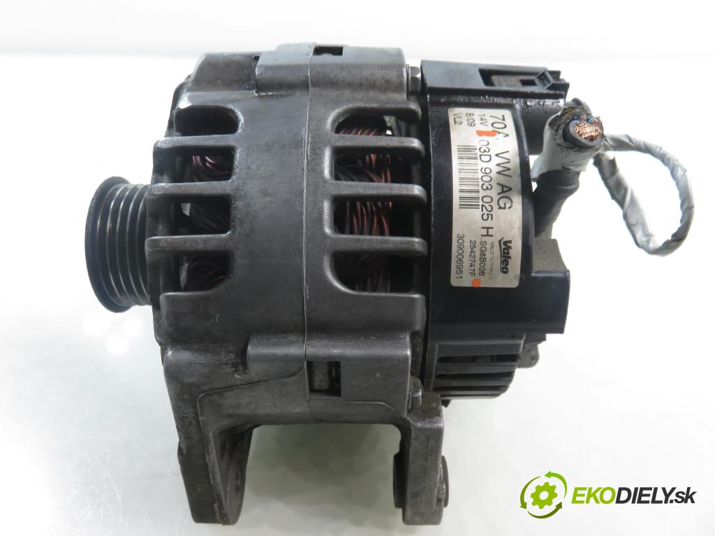 SEAT IBIZA IV (6J5, 6P1) HB 2009 51,00 1.2 12V DOHC 70 - BZG 1198,00 Alternátor 03D903025H ; SG8B026 (Alternátor)