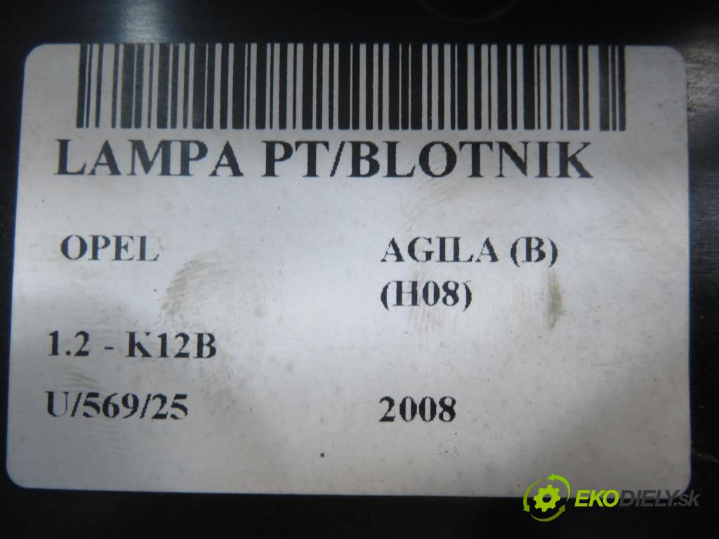 OPEL AGILA (B) (H08) HB 2008 0,00 1.2 - K12B 1242,00 Svetlo pravé zadné 89071614