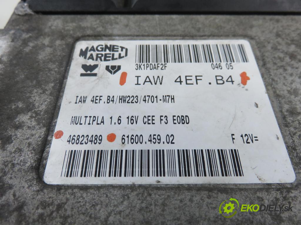 FIAT MULTIPLA (186_) MINIVAN 2005 0,00 1.6 - 182 B6.000 1596,00 Riadiaca jednotka Motor 46823489 ; IAW4EFB4