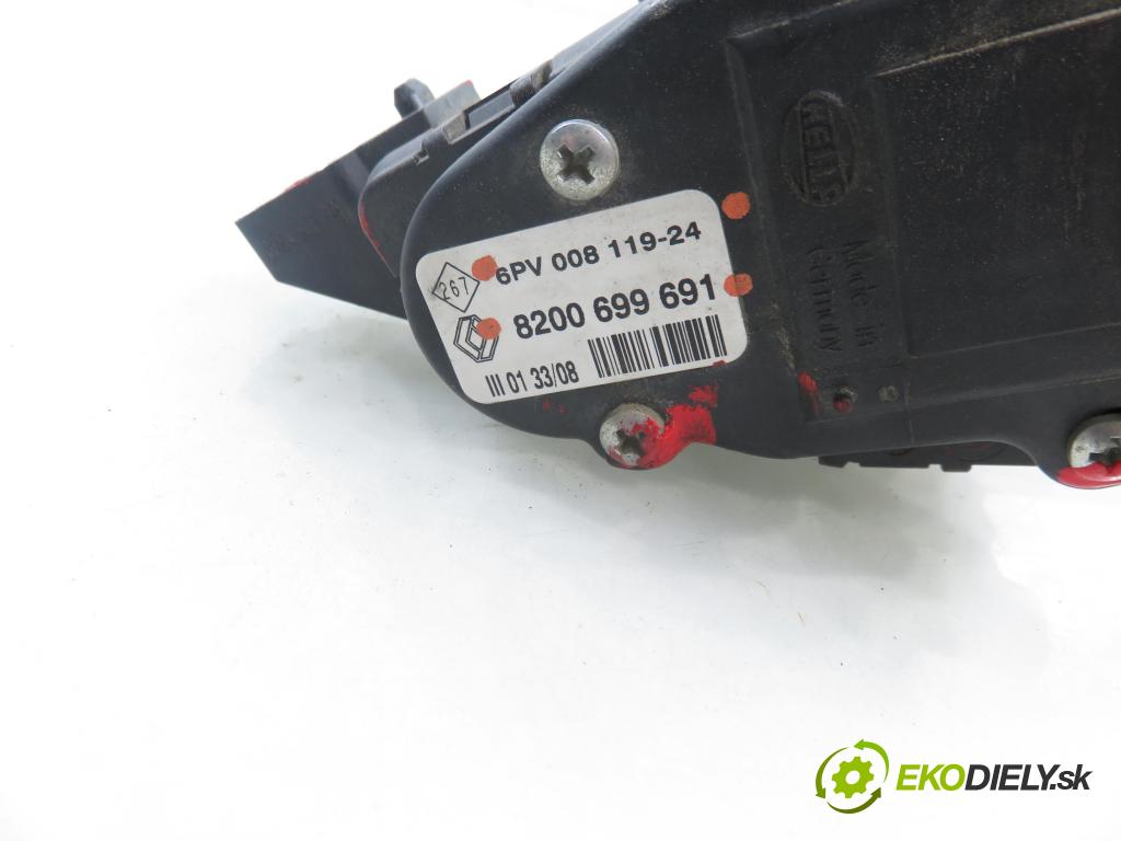 RENAULT KANGOO (KC0/1_) KOMBIVAN 2008 50,00 1.5 dCi 68 - K9K 714 1461,00 Potenciometer plynu 8200699691 ; 6PV00811924 (Potenciometer plynového pedálu)
