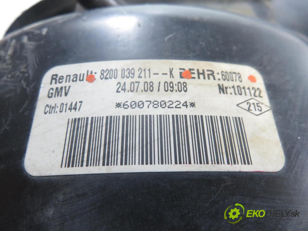 RENAULT KANGOO (KC0/1_) KOMBIVAN 2008 50,00 1.5 dCi 68 - K9K 714 1461,00 Ventilátor vetráku 8200039211K ; 60078