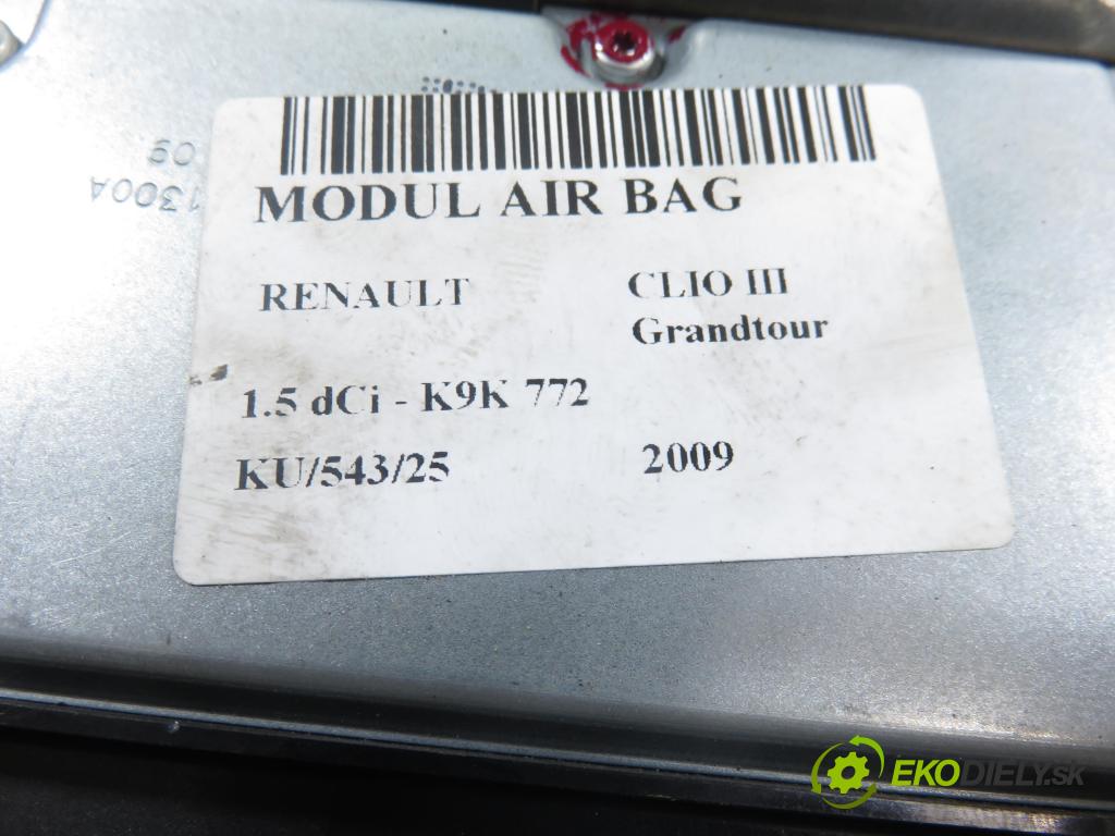 RENAULT CLIO III Grandtour (KR0/1_) KOMBI 2009 65,00 1.5 dCi - K9K 772 1461,00 MODUL air BAG 8200963406