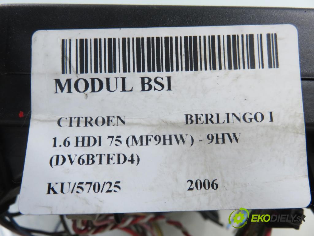 CITROEN BERLINGO / BERLINGO FIRST nadwozie wielkoprzestrzenne (MPV) KOMBIVAN 2006 55,00 1.6 HDI 75 (MF9HW) - 9HW (DV6BTED4) 1560,00 MODUL BSI S118085220E