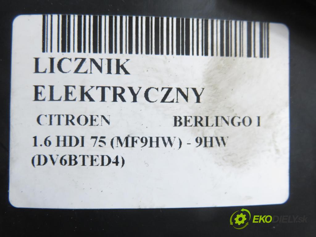 CITROEN BERLINGO / BERLINGO FIRST nadwozie wielkoprzestrzenne (MPV) KOMBIVAN 2006 55,00 1.6 HDI 75 (MF9HW) - 9HW (DV6BTED4) 1560,00 prístrojovka elektrický 9659364580
