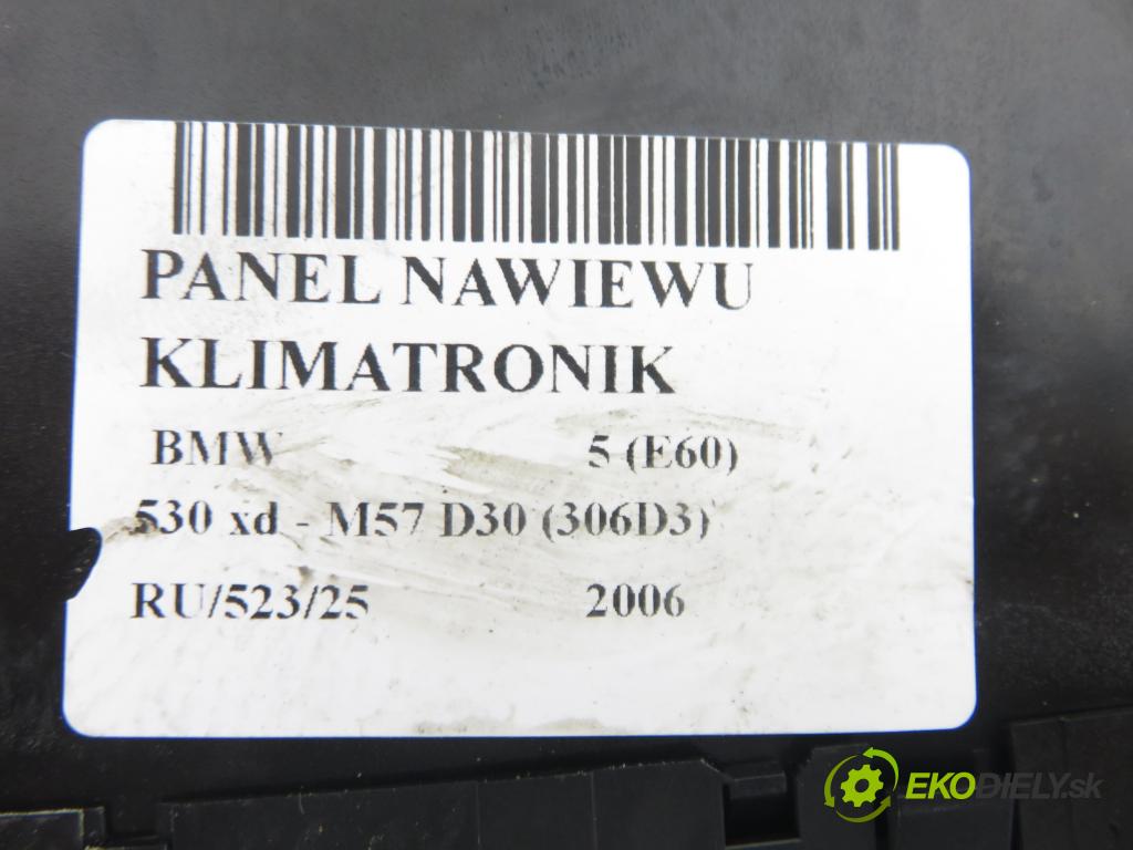 BMW 5 (E60) SEDAN 2006 170,00 530 xd 231 - M57 D30 (306D3) 2993,00 Panel kúrenia KLIMATRONIK 6988504