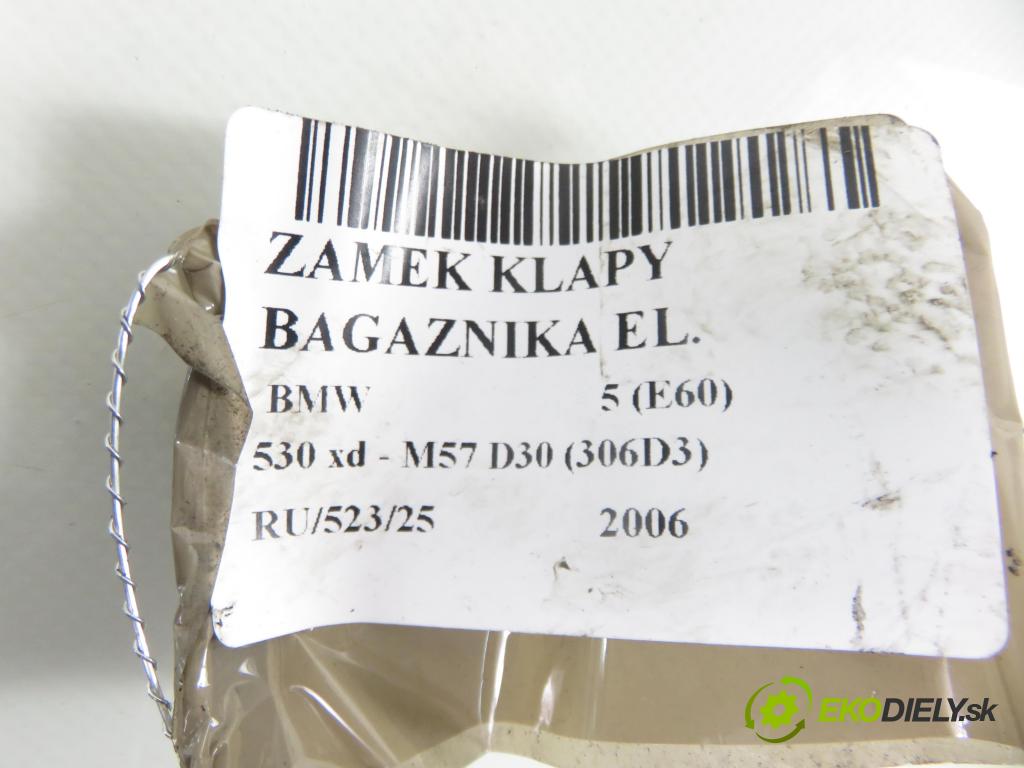 BMW 5 (E60) SEDAN 2006 170,00 530 xd 231 - M57 D30 (306D3) 2993,00 zámok dveří kufr EL. 8169401
