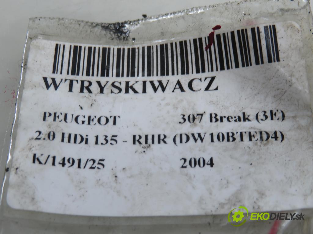 PEUGEOT 307 Break (3E) KOMBI 2004 0,00 2.0 HDi 135 - RHR (DW10BTED4) 1997,00 vstrekovač 9647247280 (Vstrekovač paliva)