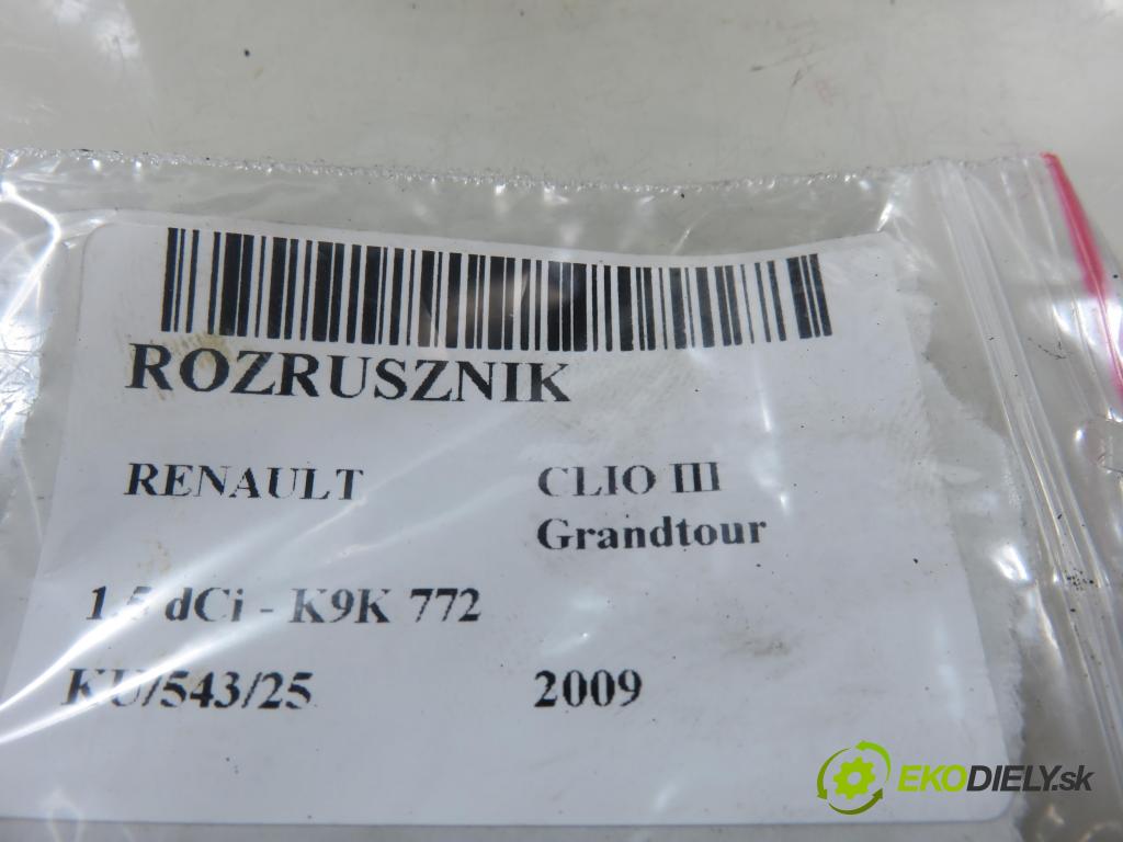 RENAULT CLIO III Grandtour (KR0/1_) KOMBI 2009 65,00 1.5 dCi - K9K 772 1461,00 Štartér 8200836473A ; TS12E9 (Štartér)