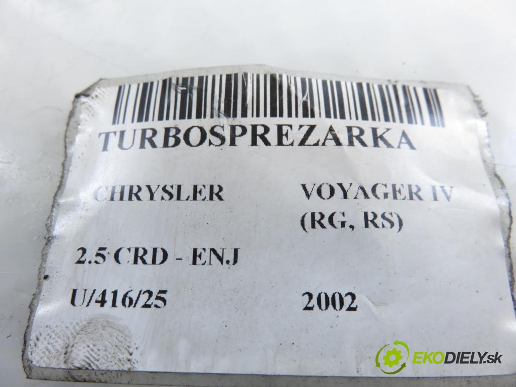 CHRYSLER VOYAGER IV (RG, RS) MINIVAN 2002 105,00 2.5 CRD 143 - ENJ 2499,00 Turbodúchadlo 35242095F (Turbodúchadlo (kompletné))