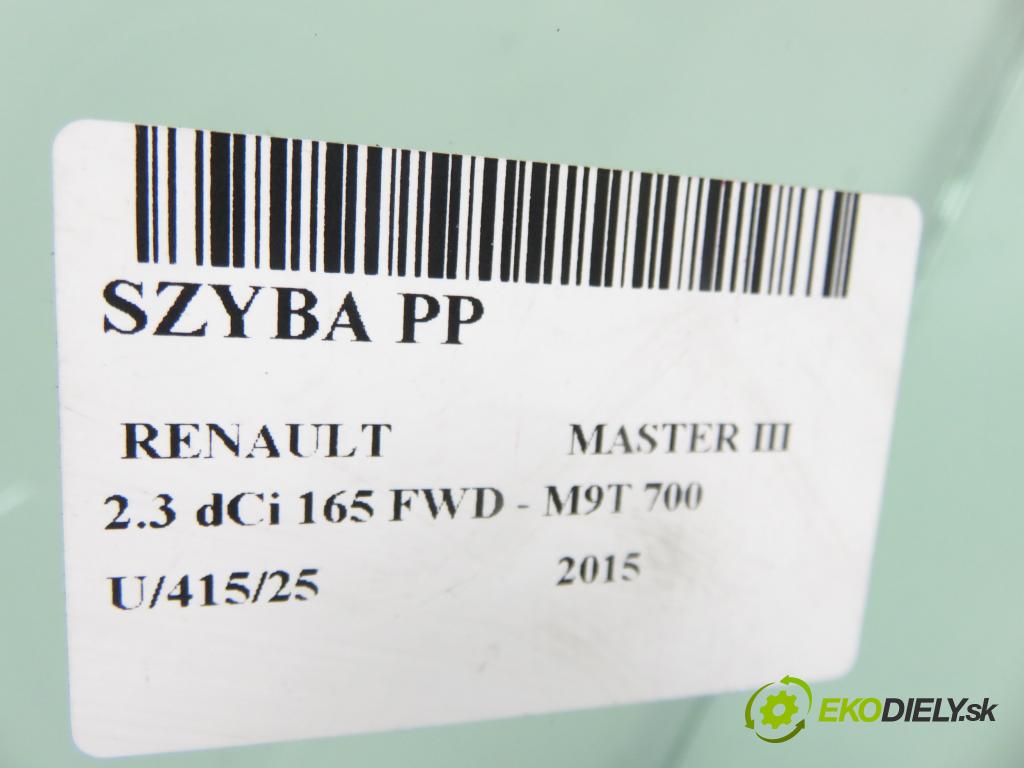RENAULT MASTER III Platforma / podwozie (EV, HV, UV) KABINA/PLATFORMA 2015 0,00 2.3 dCi 165 FWD - M9T 700 2298,00 okno PP