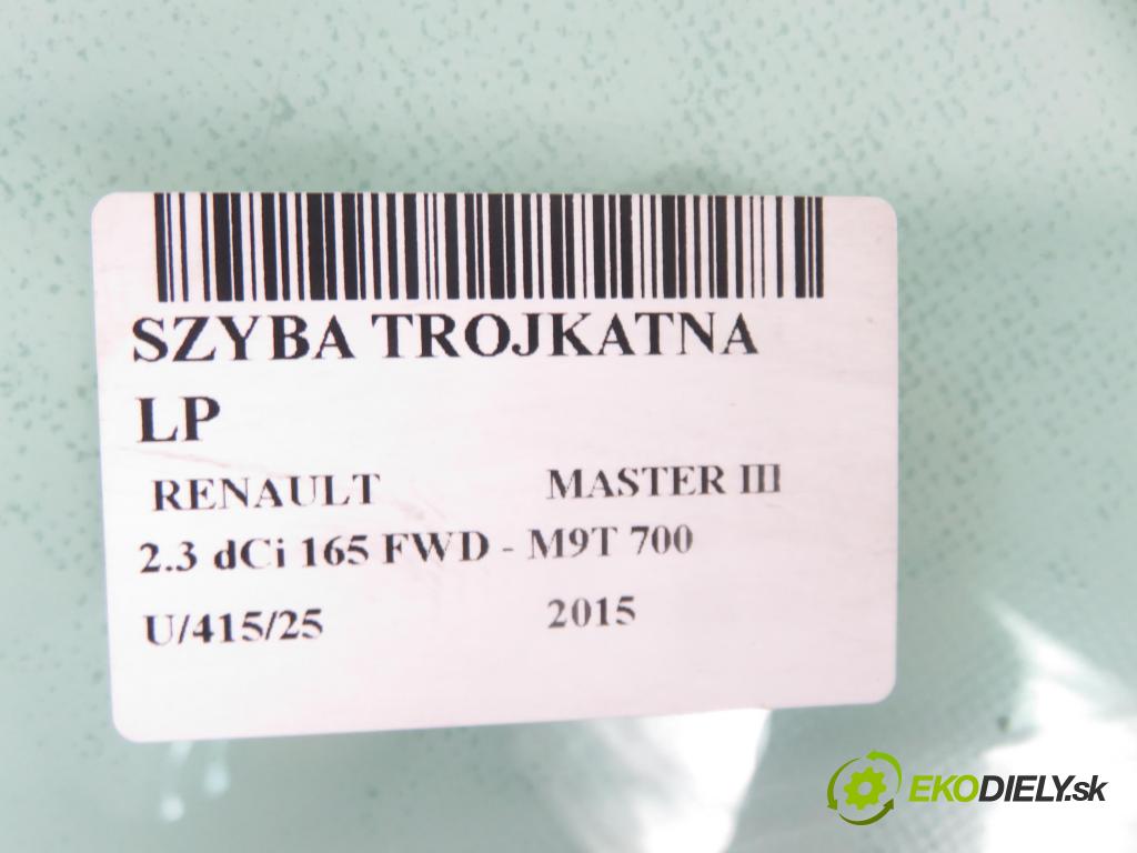 RENAULT MASTER III Platforma / podwozie (EV, HV, UV) KABINA/PLATFORMA 2015 0,00 2.3 dCi 165 FWD - M9T 700 2298,00 okno TROJÚHELNÍK LP