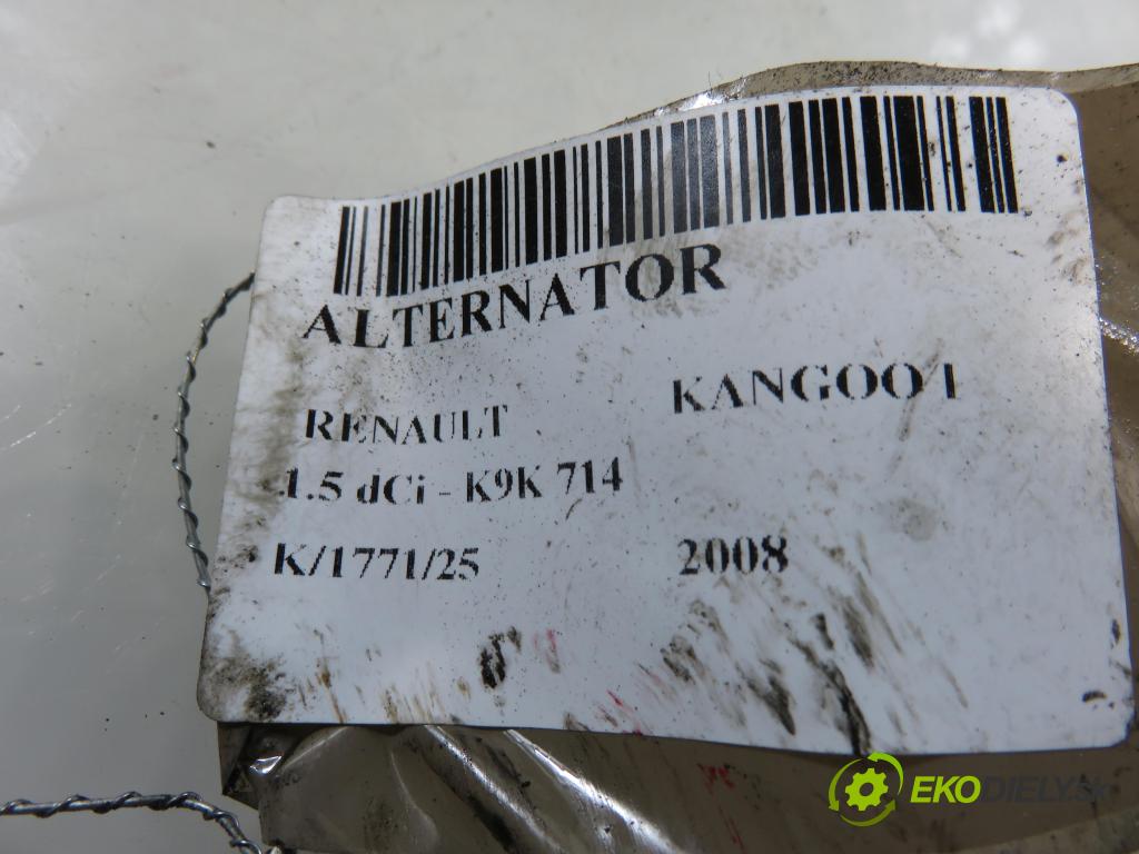 RENAULT KANGOO (KC0/1_) KOMBIVAN 2008 50,00 1.5 dCi 68 - K9K 714 1461,00 Alternátor 8200468131 ; A002TC0982 (Alternátor)