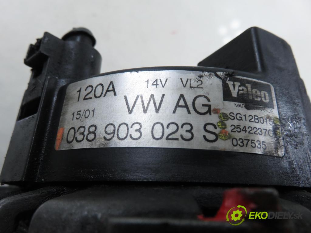 VW PASSAT B5 (3B2) SEDAN 1998 81,00 1.9 TDI 110 - AFN 1896,00 Alternátor 038903023S ; SG12B01 (Alternátor)