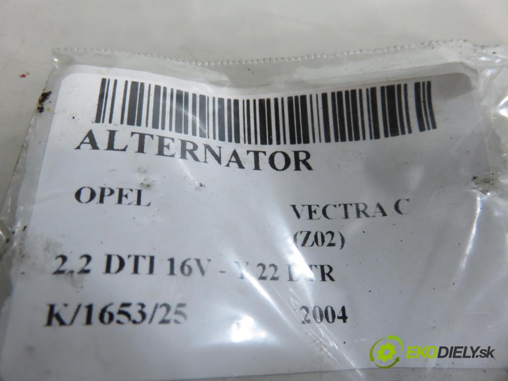 OPEL VECTRA C (Z02) LIFTBACK 2004 92,00 2.2 DTI 16V 125 - Y 22 DTR 2172,00 Alternátor 13108596 ; 13108596YK ; 0124525030 (Alternátor)