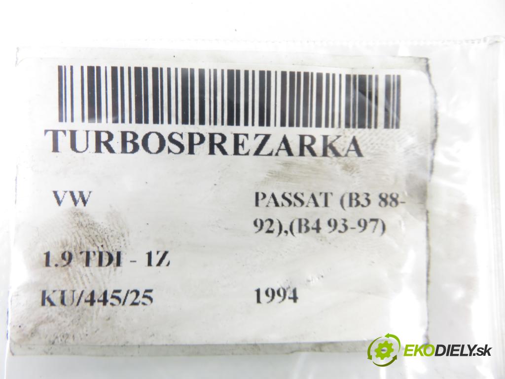 VW PASSAT B3/B4 (3A2, 35I) KOMBI 1994 66,00 1.9 TDI - 1Z 1896,00 Turbodúchadlo 028145701Q (Turbodúchadlo (kompletné))