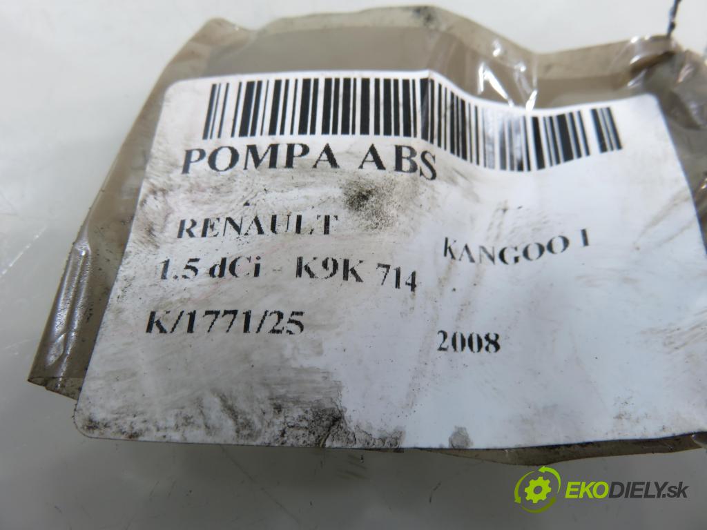 RENAULT KANGOO (KC0/1_) KOMBIVAN 2008 50,00 1.5 dCi 68 - K9K 714 1461,00 pumpa ABS 0265800656 (Pumpa ABS)
