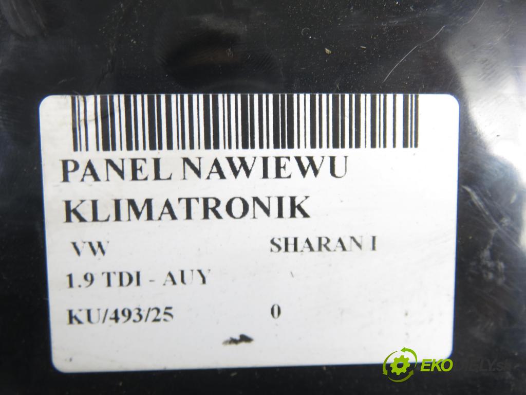 VW SHARAN (7M8, 7M9, 7M6) VAN 2006 85,00 1.9 TDI PD 115 - AUY 1896,00 Panel kúrenia KLIMATRONIK 7M3907040J ; 5HB00796311