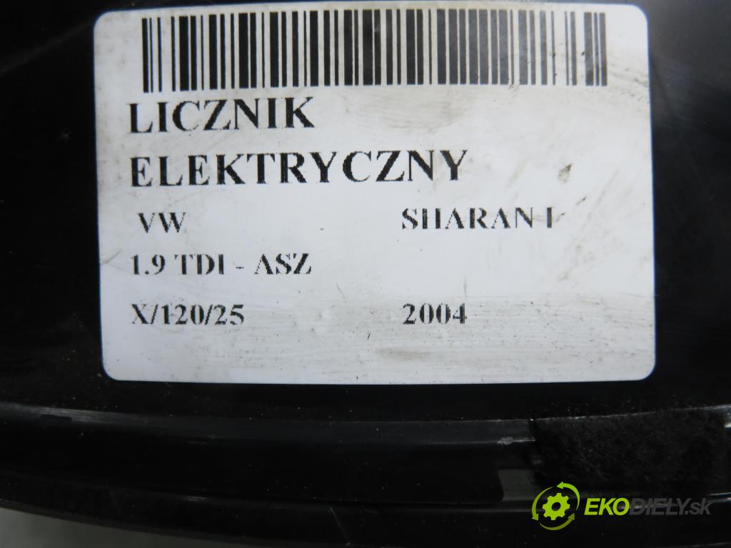VW SHARAN (7M8, 7M9, 7M6) MINIVAN 2004 96,00 1.9 TDI PD 130 - ASZ 1896,00 prístrojovka elektrický 7M3920840N ; YM2110849ADD