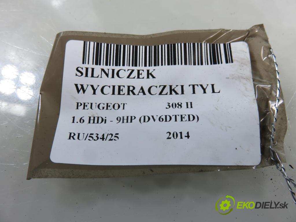 PEUGEOT 308 II HB 2014 68,00 1.6 HDi - 9HP (DV6DTED) 1560,00 motorek stěrače ZADNÍ: 9677680580 ; 03902080087