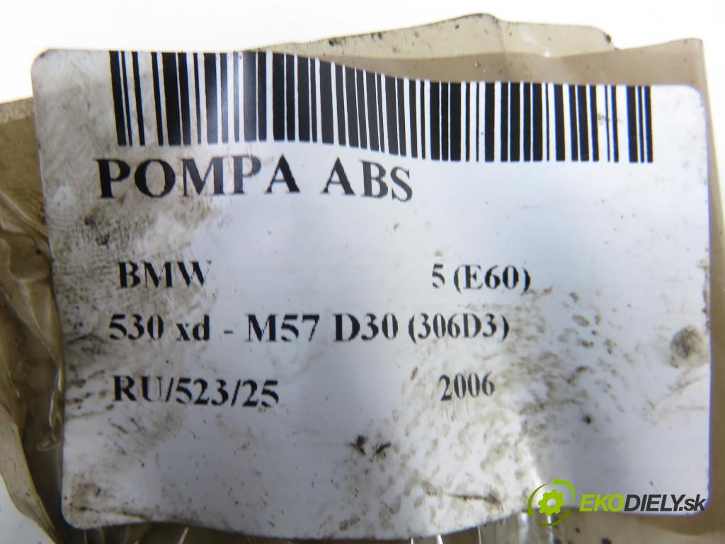 BMW 5 (E60) SEDAN 2006 170,00 530 xd 231 - M57 D30 (306D3) 2993,00 pumpa ABS 6775746 ; 0265950668 (Pumpa ABS)