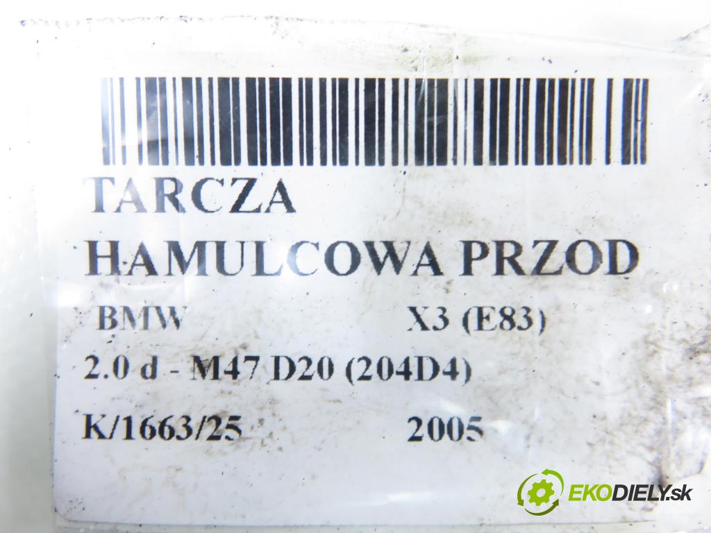 BMW X3 (E83) SUV 2005 110,00 2.0 d 150 - M47 D20 (204D4) 1995,00 lamela kotouč brzdová PŘEDNÍ: 
