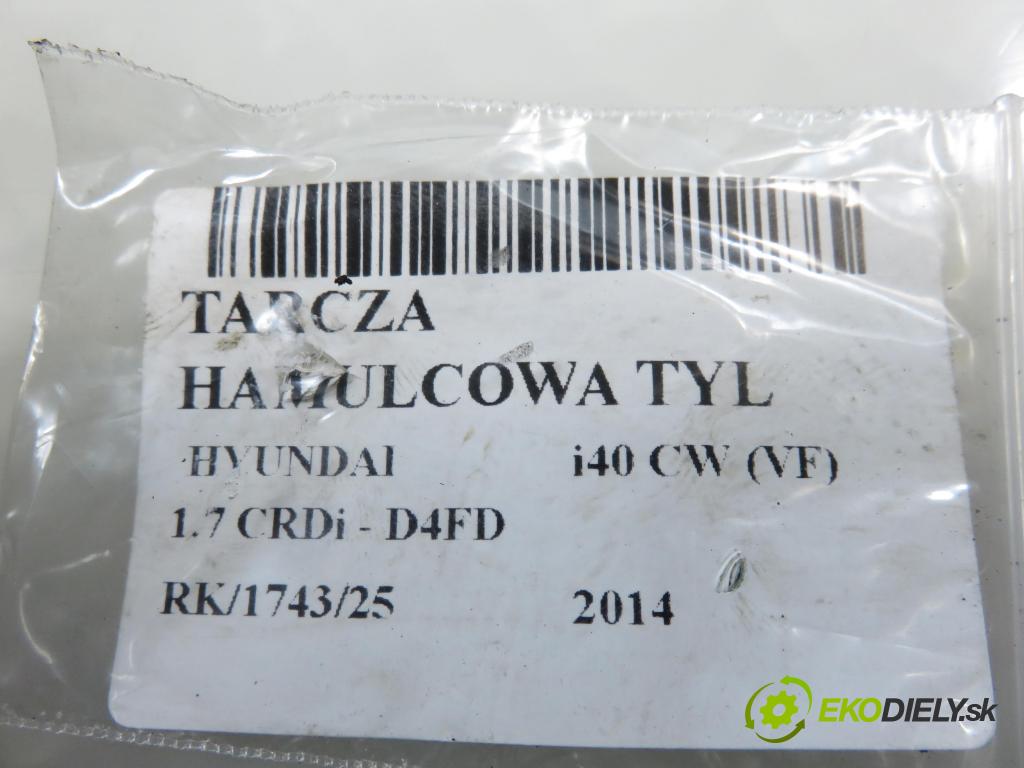 HYUNDAI i40 CW (VF) KOMBI 2014 100,00 1.7 CRDi 136 - D4FD 1685,00 lamela kotouč brzdová ZADNÍ: QD4465