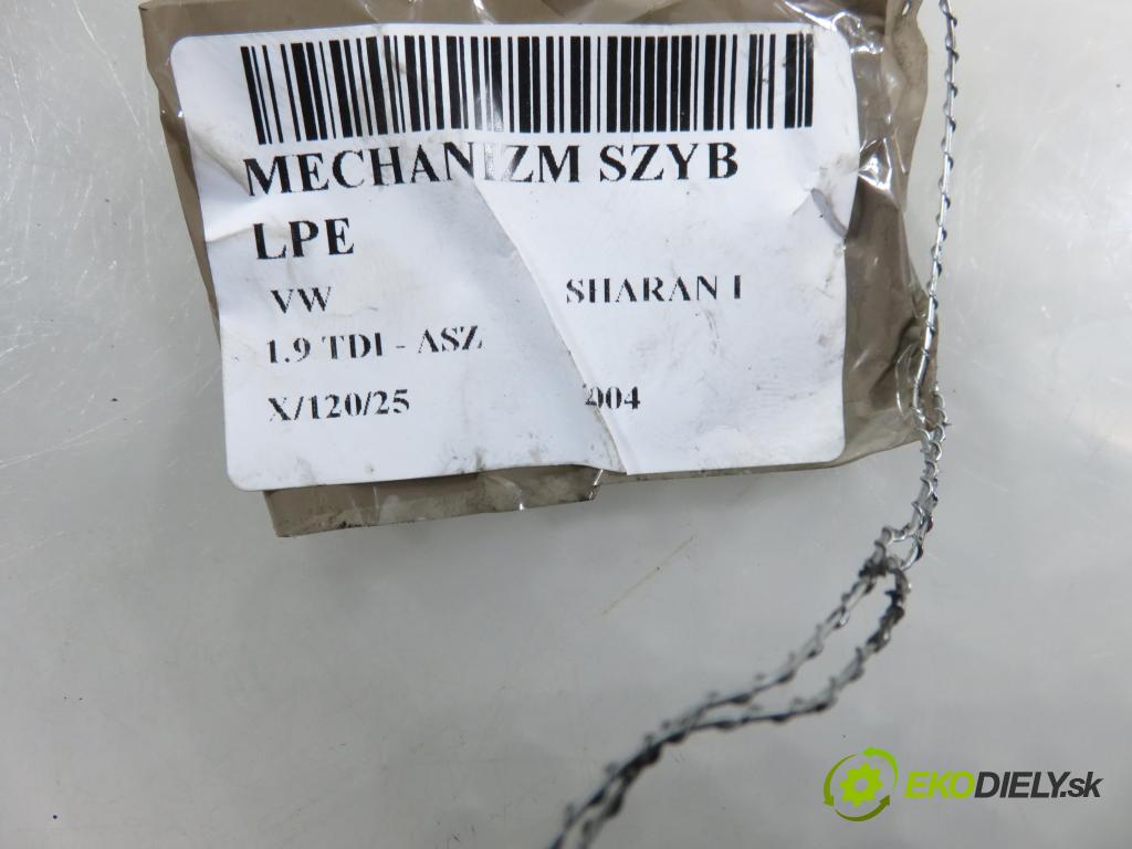 VW SHARAN (7M8, 7M9, 7M6) MINIVAN 2004 96,00 1.9 TDI PD 130 - ASZ 1896,00 mechanismus oken 7M3959801