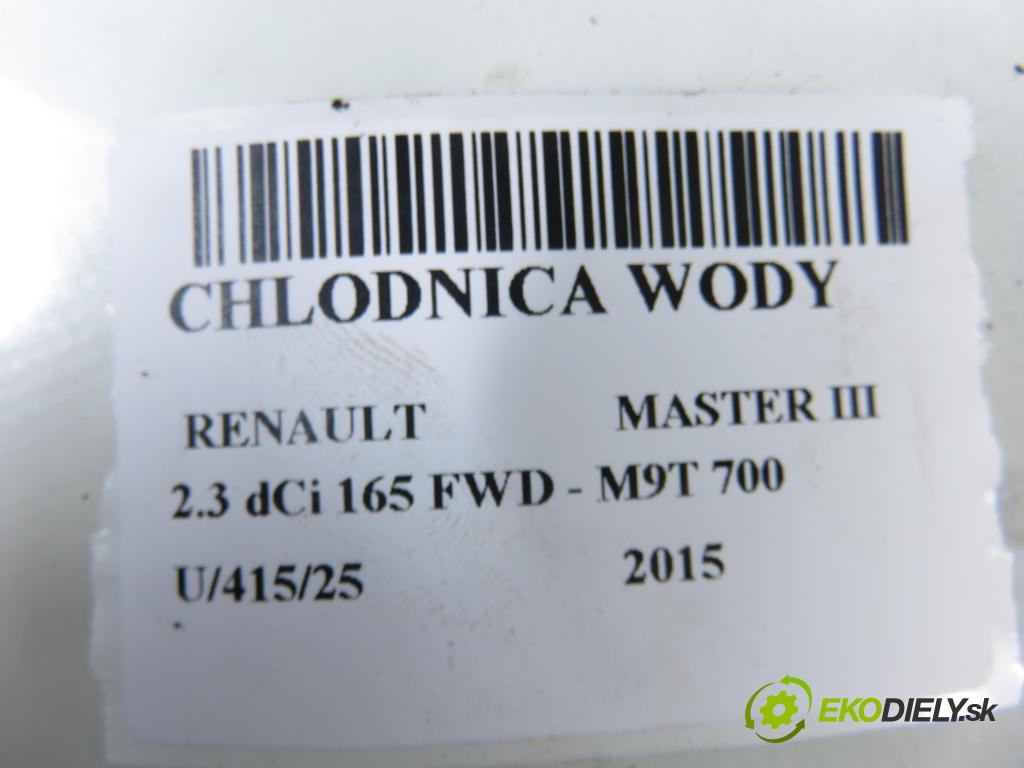 RENAULT MASTER III Platforma / podwozie (EV, HV, UV) KABINA/PLATFORMA 2015 0,00 2.3 dCi 165 FWD - M9T 700 2298,00 chladič vody 63073201E