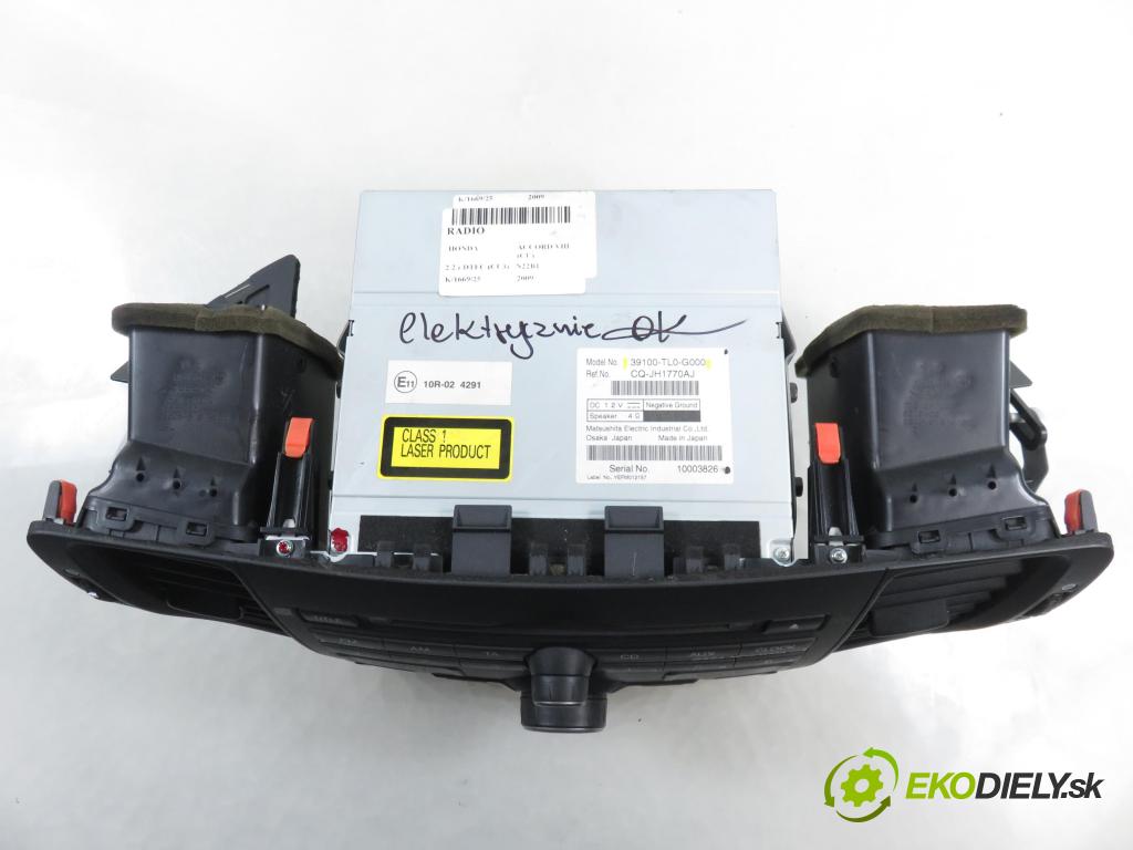 HONDA ACCORD VIII (CU) SEDAN 2009 110,00 2.2 i-DTEC (CU3) - N22B1 2199,00 RADIO CD 39100TL0G000